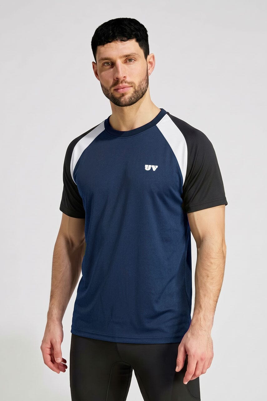 Urban Vogue Men's Contrast Raglan Activewear Tee Shirt
