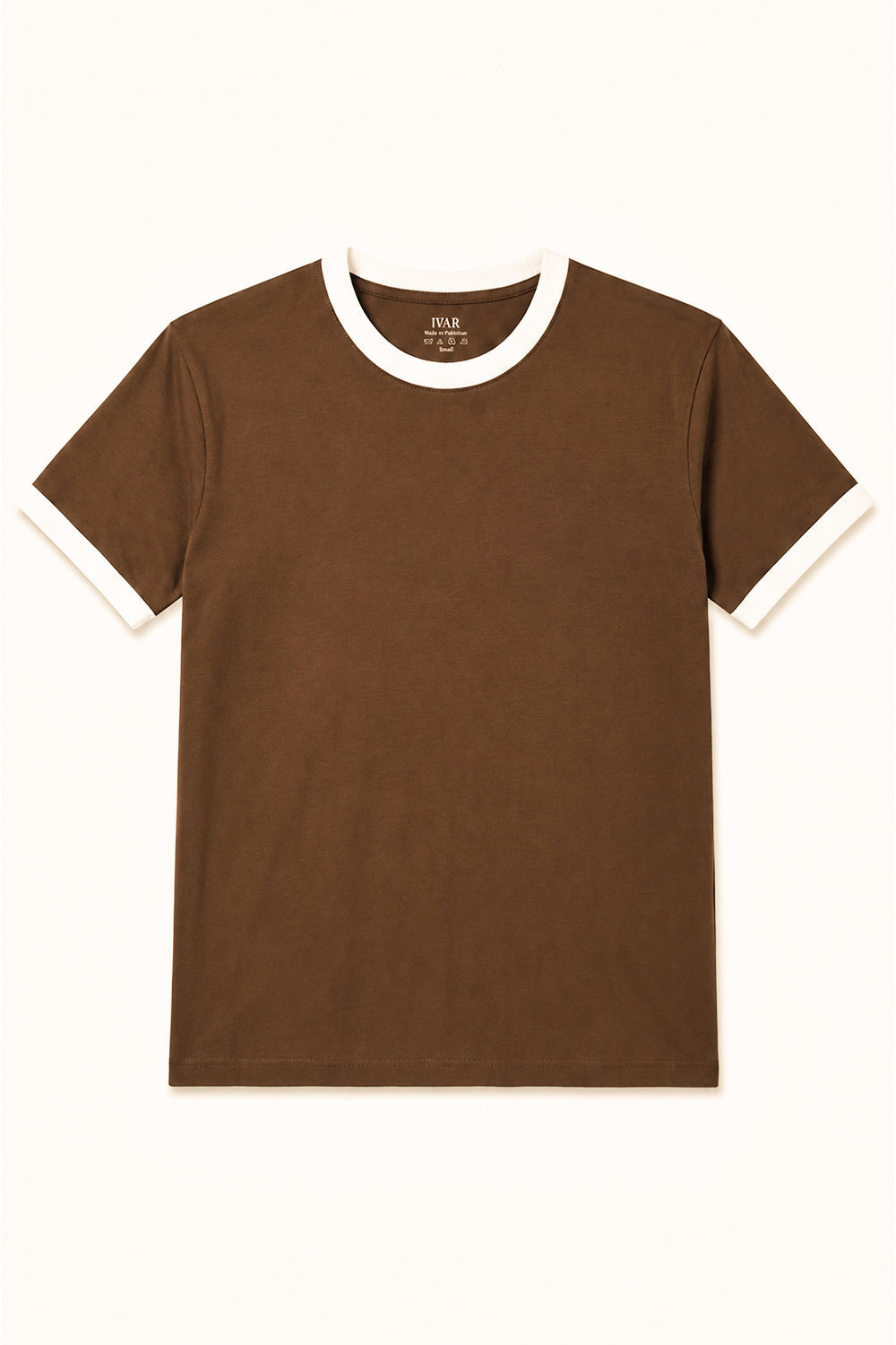 IVAR Cambridge Brown Ft White Ringer Tshirt