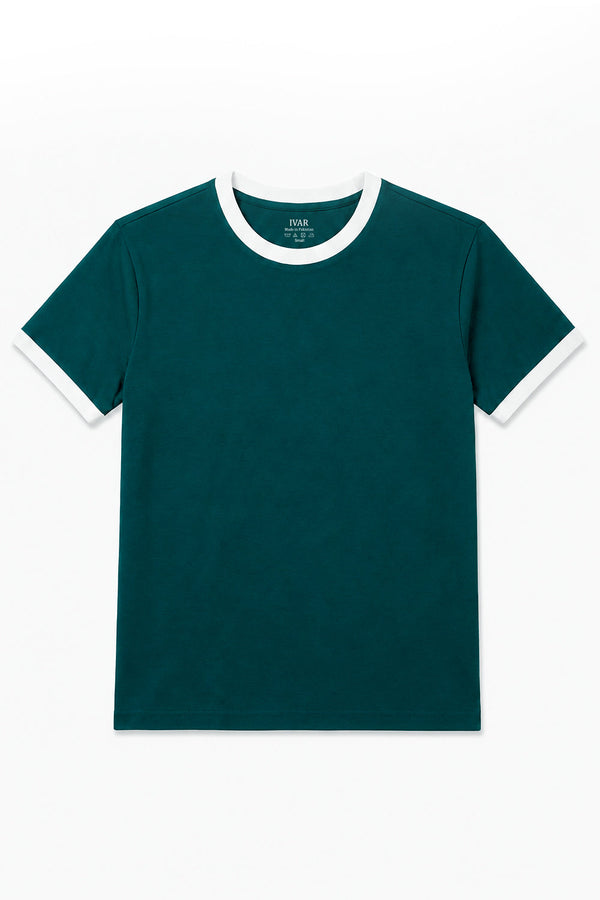 IVAR Deep Lagoon Ft White Ringer Tshirt