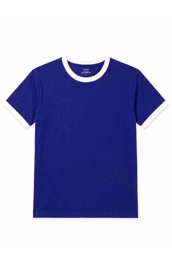 IVAR Blue Depth Ft White Ringer Tshirt