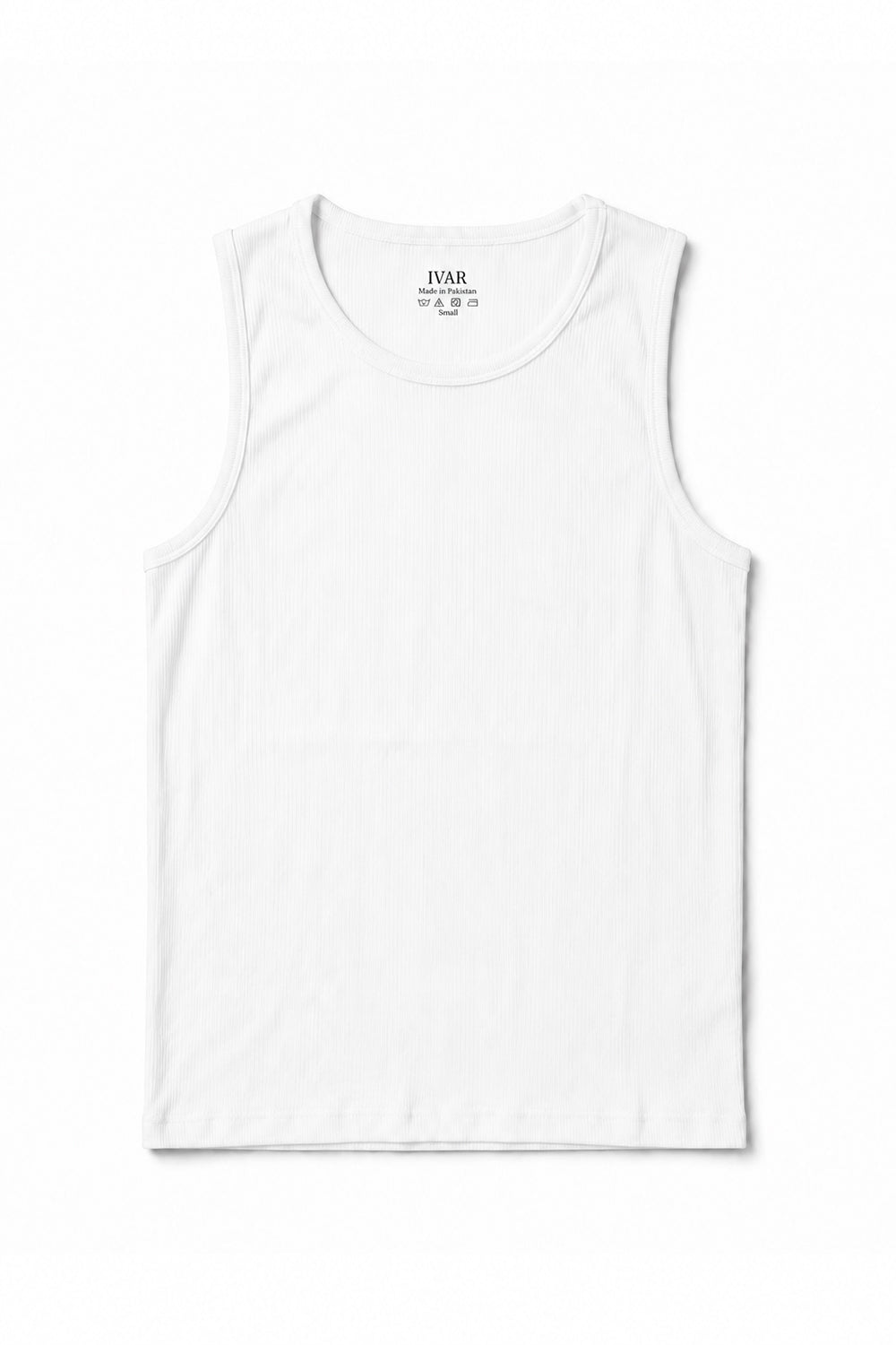 IVAR White Muscle Ribbed Tanktop