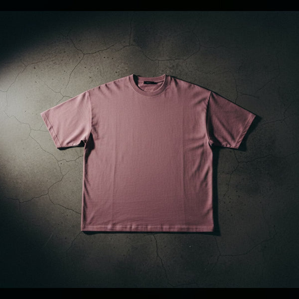 Deknit drop shoulder tee in Dusty Rose