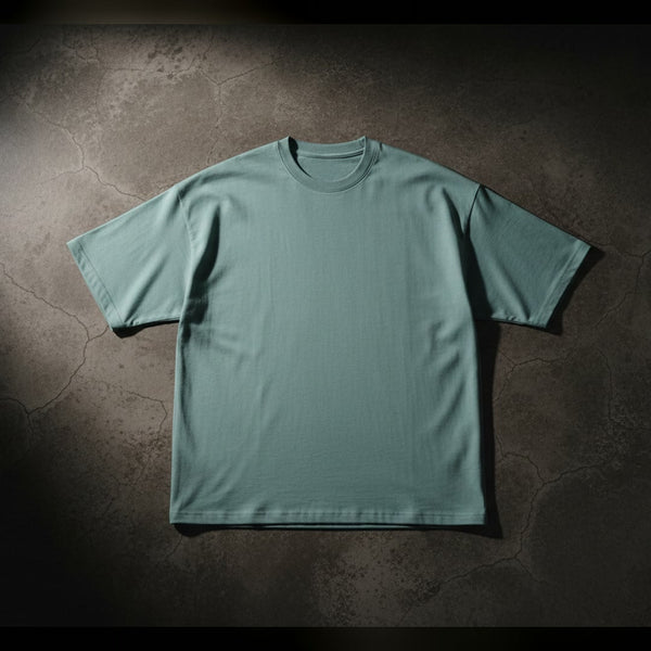Deknit drop shoulder tee in Sage Green